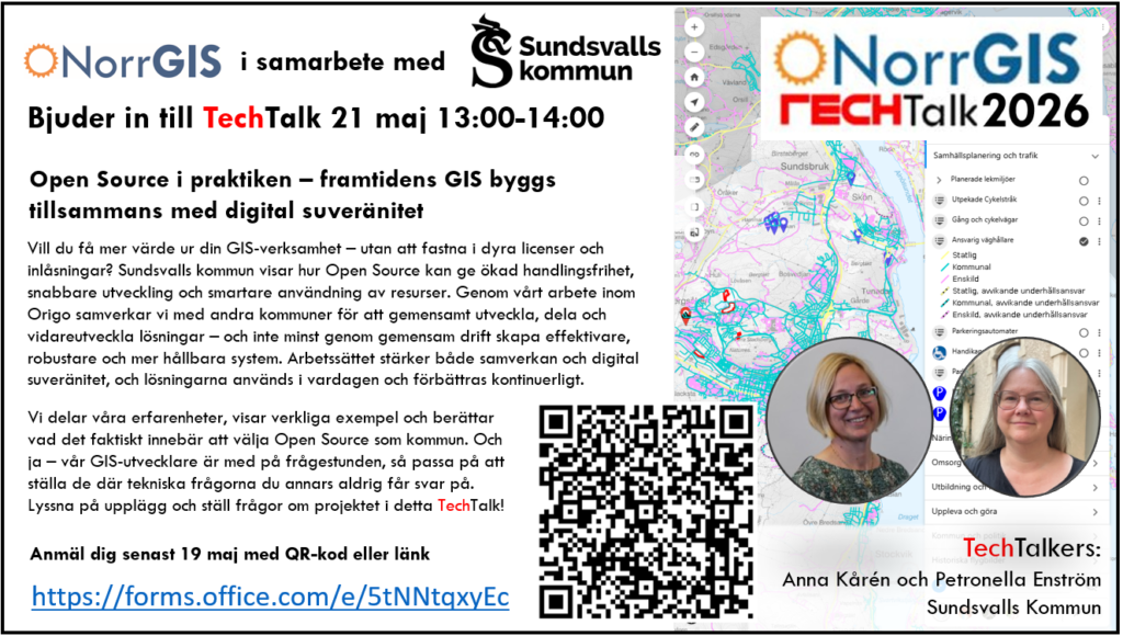 2026maj_Flyer_NorrGIS TechTalkOpenSource