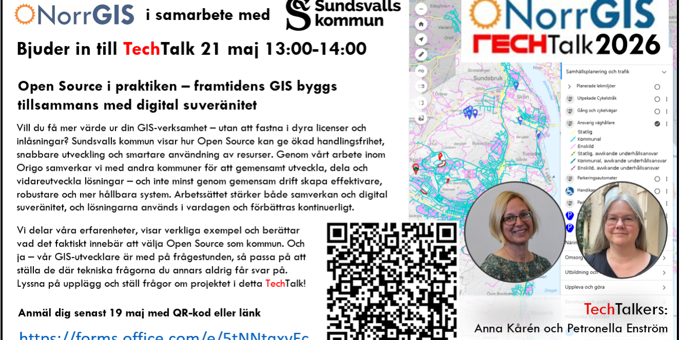 2026maj_Flyer_NorrGIS TechTalkOpenSource