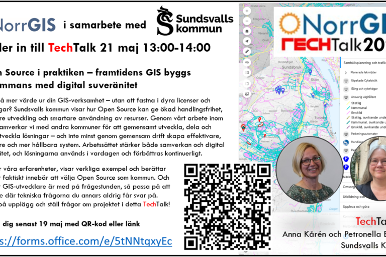 2026maj_Flyer_NorrGIS TechTalkOpenSource
